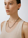 OLIO E ACETO Black Flower Agate Sterling Silver Flower Basket Necklace OLIO-OA13N36-ZY Brown/Silver